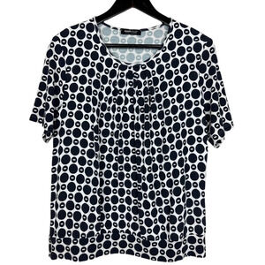 Frank Walter navy/white, lined, short sleeve top.  Size 14.